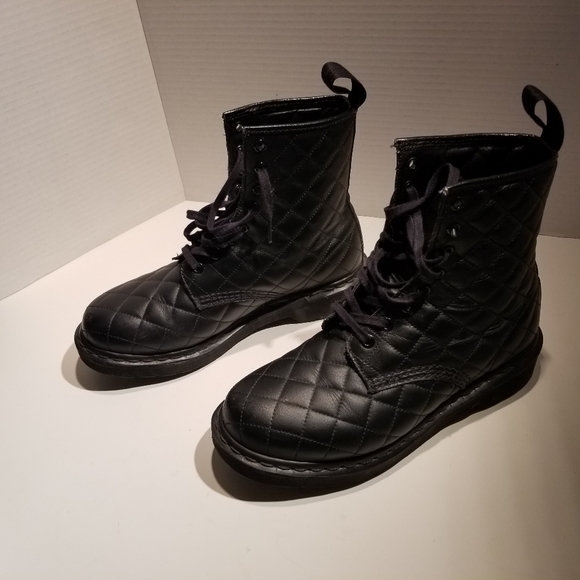 Dr. Martens black Coralie Quilted Combat Boots. - Picture 9 of 9